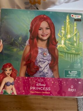 Disney Princess Ariel Bright Red Long Wig for Kids